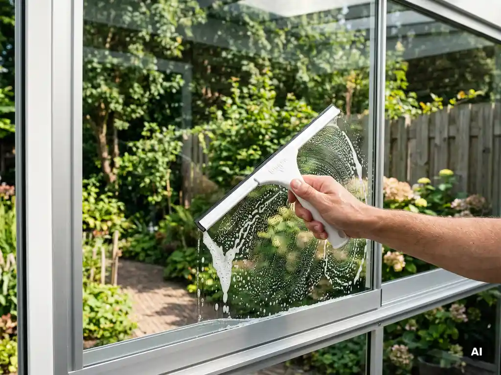 Hoe verwijder je groene aanslag van een serre?