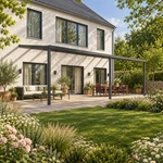 Terrasoverkapping Plus 10 x 4 meter antraciet helder glas moderne goot – Overzicht