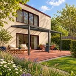 Terrasoverkapping Plus 6 x 4 meter antraciet helder glas moderne goot – Overzicht