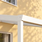 Terrasoverkapping Plus 4 x 2,5 meter mat wit opaal polycarbonaat moderne goot – Gootdetail