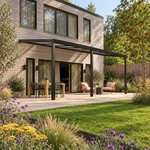 Terrasoverkapping Plus 7 x 3,5 meter matzwart opaal polycarbonaat moderne goot – overzicht