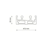 2 rail glazen schuifwand onderrail