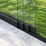 4-rail glazen schuifwand matzwart