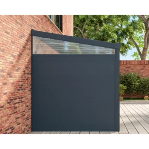 Zijwand: aluminium panelen met heldere zijspie