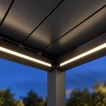 Lamellendak Intro 4 x 3 meter antraciet – LED-verlichting