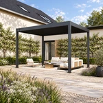 Lamellendak Intro Plus 4 x 3,6 meter antraciet – Overzicht · tuin